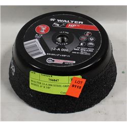WALTER 12-A 006 STEEL GRINDING WHEEL, 6" X 5/8"