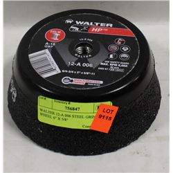 WALTER 12-A 006 STEEL GRINDING WHEEL, 6" X 5/8"