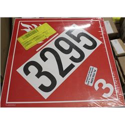 100 PACK OF CL3 FLAMMABLE PLACARDS