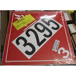 100 PACK OF CL3 FLAMMABLE PLACARDS