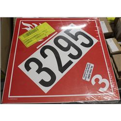 100 PACK OF CL3 FLAMMABLE PLACARDS