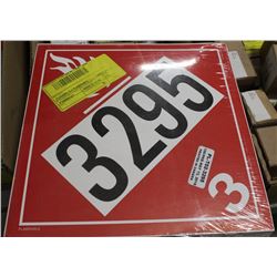 100 PACK OF CL3 FLAMMABLE PLACARDS