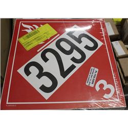 100 PACK OF CL3 FLAMMABLE PLACARDS