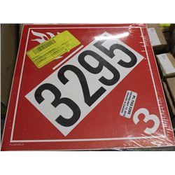 100 PACK OF CL3 FLAMMABLE PLACARDS