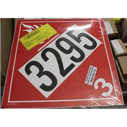 100 PACK OF CL3 FLAMMABLE PLACARDS