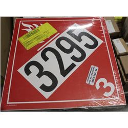 100 PACK OF CL3 FLAMMABLE PLACARDS