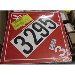 100 PACK OF CL3 FLAMMABLE PLACARDS