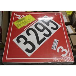 100 PACK OF CL3 FLAMMABLE PLACARDS
