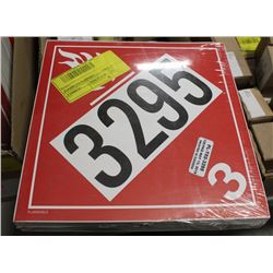 100 PACK OF CL3 FLAMMABLE PLACARDS