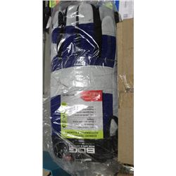 12 PAIRS BDG GLOVES, SPLIT COWHIDE PALM, SPANDEX