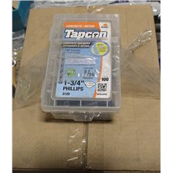 CASE OF TAPCON CONCRETE ANCHORS, APPROX 11 BOXES