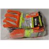 Image 1 : 12 PAIR BDG HI-VIZ DRIVER WORK GLOVES, SIZE MED