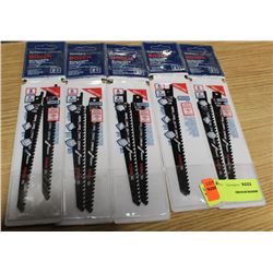 LOT OF 5 BOSCH RECIPROCATING SAW BLADES