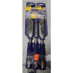 LOT OF 3 NEW IRWIN CHISAL TOOLS, 2@ 1-1/2" &