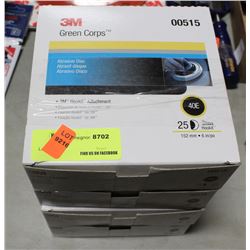 4 BOXES OF 3M GREEN CORPS ABRASIVE DISCS