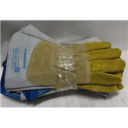 4 PAIRS OF NEW PIPELINER WELDING GLOVES, SZ LRG