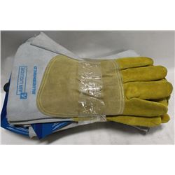 4 PAIRS OF NEW PIPELINER WELDING GLOVES, SZ LRG