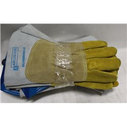 4 PAIRS OF NEW PIPELINER WELDING GLOVES, SZ LRG