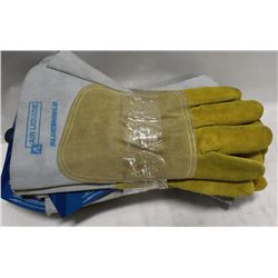 4 PAIRS OF NEW PIPELINER WELDING GLOVES, SZ LRG