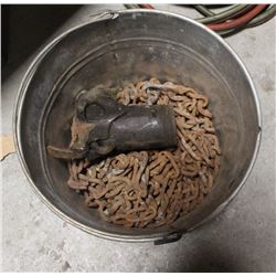 STEEL BUCKET WITH CHAINS