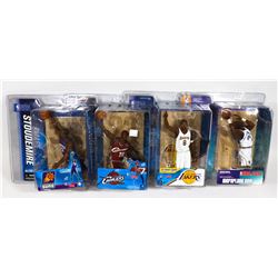 LOT OF 4 NBA MCFARLANE ASSORTED FIGURES.