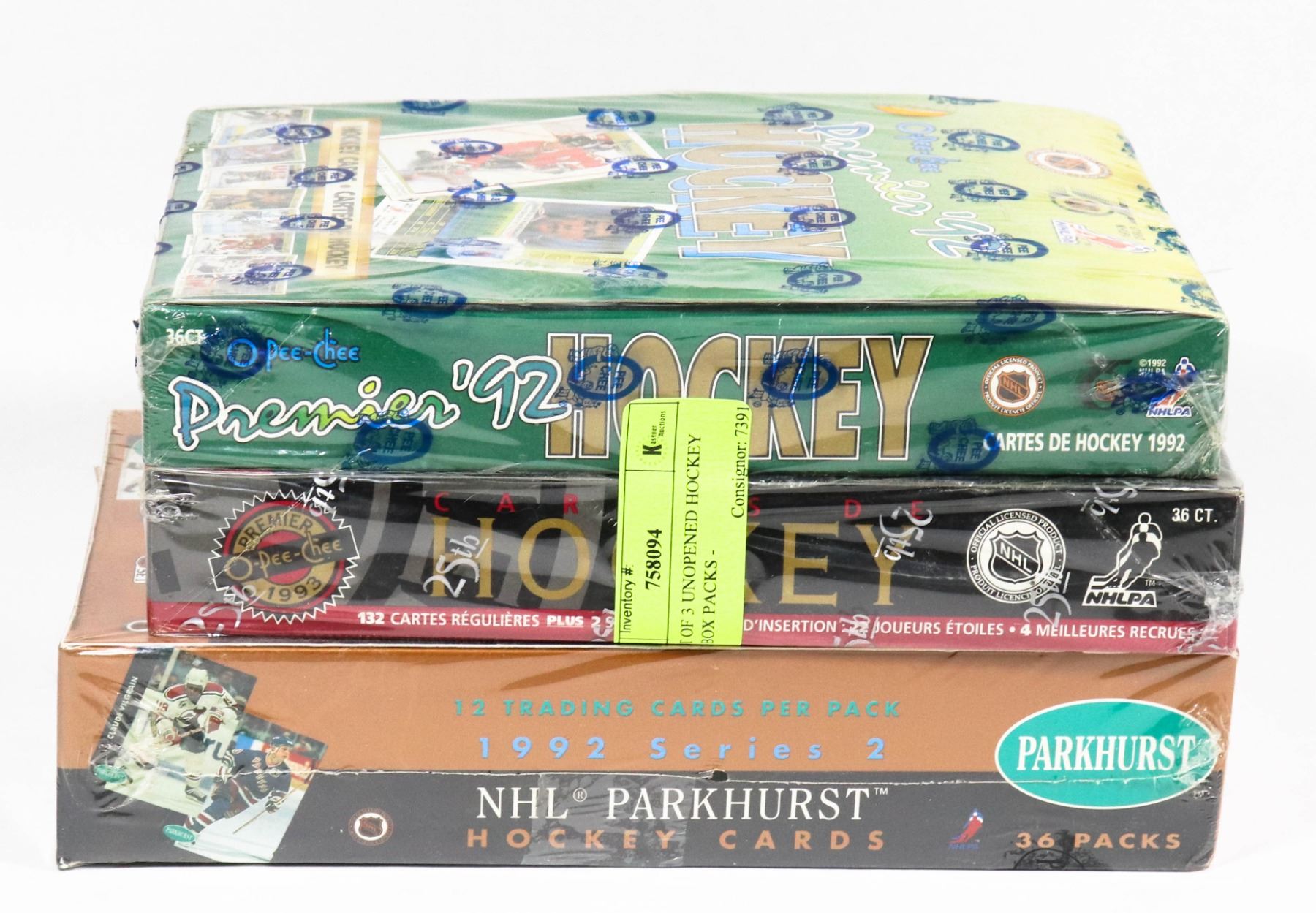 15) LOT OF 3 UNOPENED HOCKEY CARD BOX PACKS Kastner Auctions