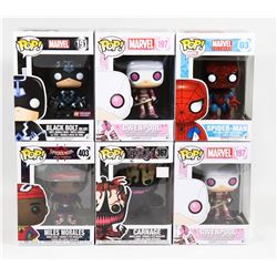 LOT OF 6 ASSORTED FUNKO POP FIGURE COLLECTIBLES