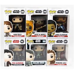 LOT OF 6 ASSORTED FUNKO POP FIGURE COLLECTIBLES