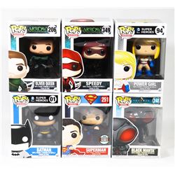 LOT OF 6 ASSORTED FUNKO POP FIGURE COLLECTIBLES