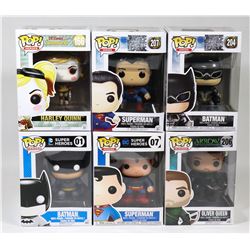 LOT OF 6 ASSORTED FUNKO POP FIGURE COLLECTIBLES