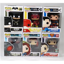 LOT OF 6 ASSORTED FUNKO POP FIGURE COLLECTIBLES