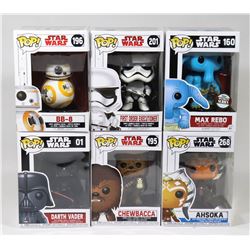 LOT OF 6 ASSORTED FUNKO POP FIGURE COLLECTIBLES