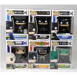 LOT OF 6 ASSORTED FUNKO POP FIGURE COLLECTIBLES