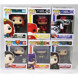 LOT OF 6 ASSORTED FUNKO POP FIGURE COLLECTIBLES