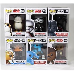 LOT OF 6 ASSORTED FUNKO POP FIGURE COLLECTIBLES