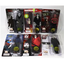 LOT OF 6 ASSORTED HORROR 8" ACTION FIGURES
