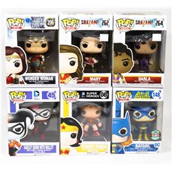 LOT OF 6 ASSORTED FUNKO POP GIRL COLLECTIBLES
