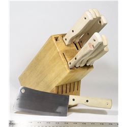 LOT OF KITCHEN KNIFE SET WITH HOLDER