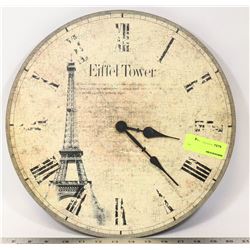 WOODEN EIFFEL TOWER CLOCK