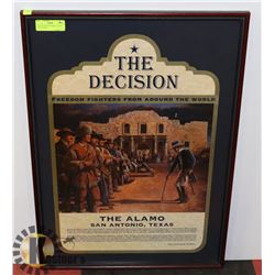 "THE DECISION" FRAMED ALAMO COLLECTIBLE
