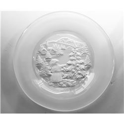 3)  FROSTED 9" CHRISTMAS PLATE