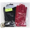 Image 1 : 2PK LADIES LEATHER GLOVES SMALL.