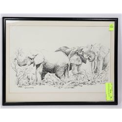 VINTAGE ELEPHANT SKETCH
