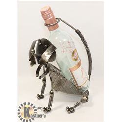 METAL WINE BOTTLE HOLDER,SITTING DOG