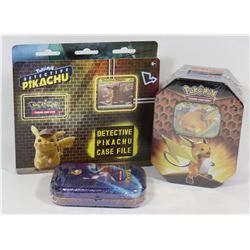 LOT OF 3 SEALED POKÉMON TIN, MINI TIN AND