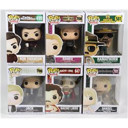 LOT OF 6 FUNKO POP COLLECTIBLE FIGURES