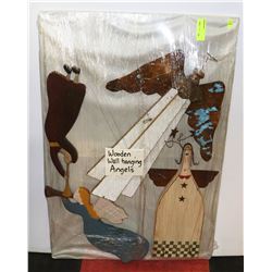 WOODEN WALL HANGING ANGELS.