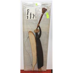 WOODEN WALL HANGING ANGEL.