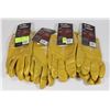 Image 1 : FOUR NEW HORIZON YELLOW PVC COATED WORK GLOVES
