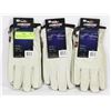 Image 1 : THREE NEW LEATHER HORIZON SIZE LARGE WORK GLOVES